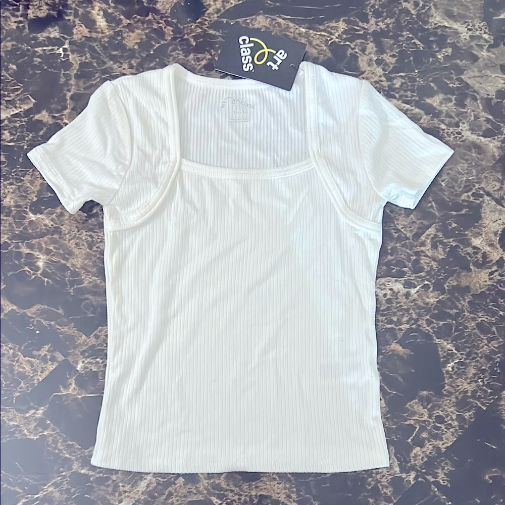 ART CLASS White Ribbed Top